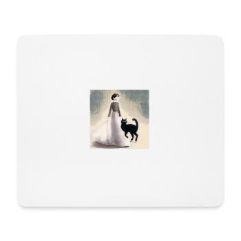 Über eine Katze, die... - Mousepad (Querformat) - Weiß - Vorne