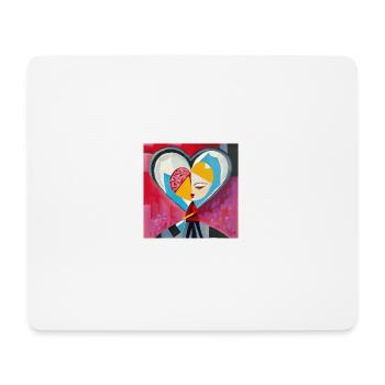 Halb und halb - Mousepad (Querformat) - Weiß - Vorne