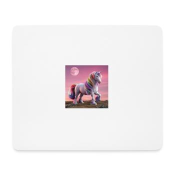 Licorne de nuit de pleine lune - Tapis de souris (format paysage) - blanc - Devant