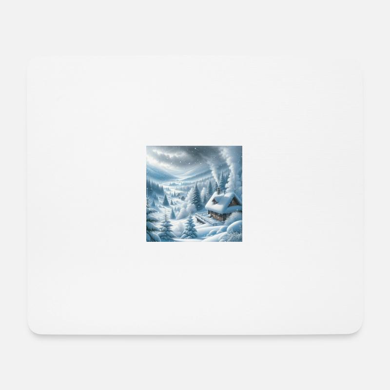 Schneelandschaft - Mousepad (Querformat) - Weiß