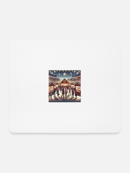 Weihnachtsmarkt - Mousepad (Querformat) - Weiß