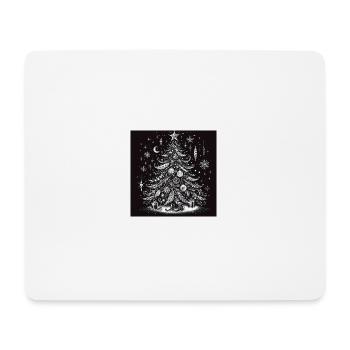 Weihnachtsbaum Schwarz Weiß - Mousepad (Querformat) - Weiß - Vorne