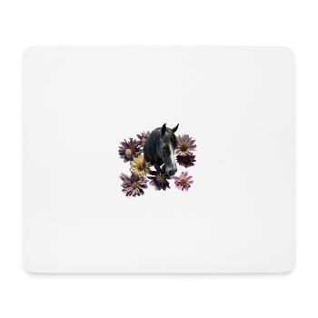 Pferdekopf Flower - Mousepad (Querformat) - Weiß - Vorne