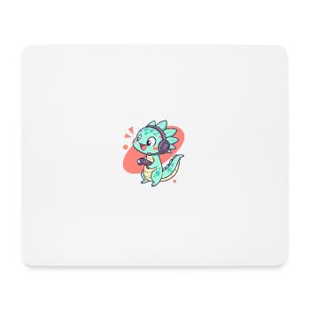 Gamer Dino - Cute and Playful - Mouse Pad (horizontal) - white - Front
