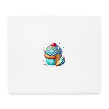 Blauer Cupcake mit bunten Streuseln - Mousepad (Querformat) - Weiß - Vorne