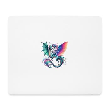 Regenbogen Drachen EInhorn Fusion - Mousepad (Querformat) - Weiß - Vorne