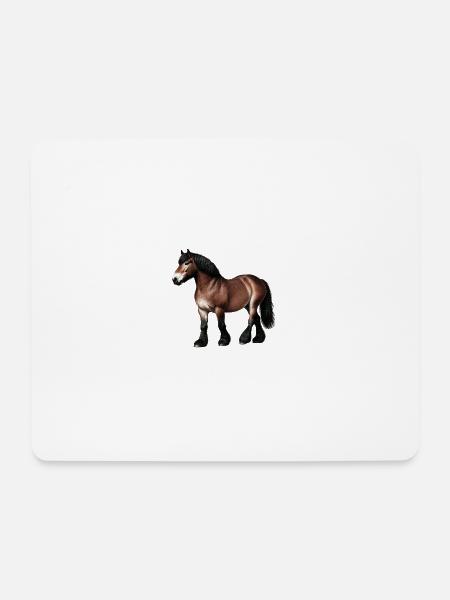 Pferd Kaltblut Braun - Mousepad (Querformat) - Weiß