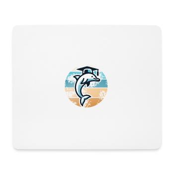 Clever Dolphin – Graduation et éducation - Tapis de souris (format paysage) - blanc - Devant