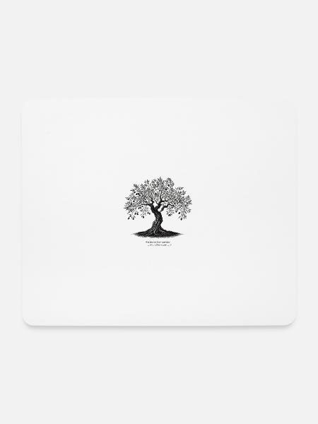 Handgezeichneter Olivenbaum Symbol - Mousepad (Querformat) - Weiß