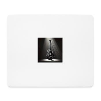 Peinture en noir et blanc d’une guitare électrique - Tapis de souris (format paysage) - blanc - Devant