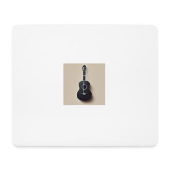 Schwarze Gitarre mit minimalistischen Design - Mousepad (Querformat) - Weiß - Vorne