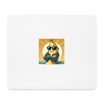 Cool banana with leather jacket and sunglasses - Mouse Pad (horizontal) - white - Front