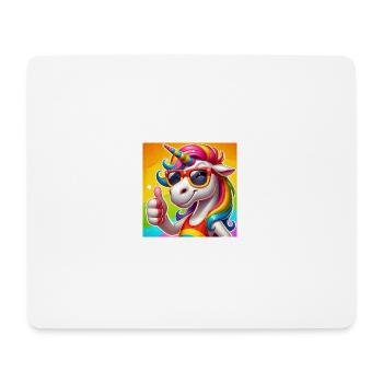 Funny unicorn with sunglasses - glitter fun - Mouse Pad (horizontal) - white - Front