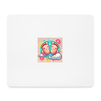 Zauberhafte Babyfüße – Der Anfang von etwas Großem - Mousepad (Querformat) - Weiß - Vorne