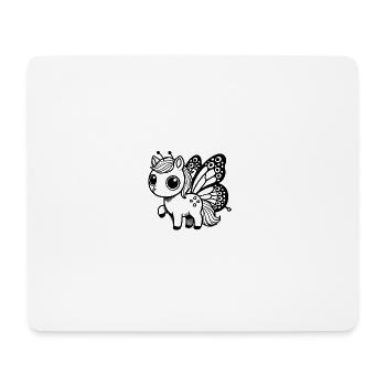 Schmetterpferd – Fliegende Eleganz auf vier Hufen! - Mousepad (Querformat) - Weiß - Vorne