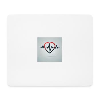 Der Rhythmus des Lebens – Herzschlag - Mousepad (Querformat) - Weiß - Vorne