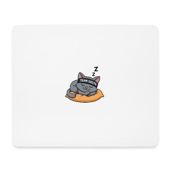 Team Sieste – Le Chat Roi de la Détente - Tapis de souris (format paysage) - blanc - Devant