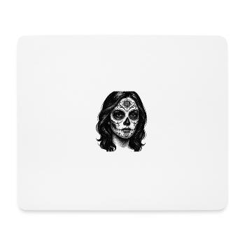 Porträt einer Frau mit Zucker Kalavera - Mousepad (Querformat) - Weiß - Vorne