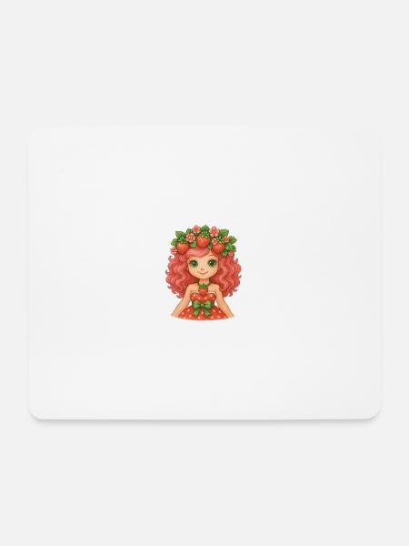 Erdbeermädchen-Power! 🍓 - Mousepad (Querformat) - Weiß