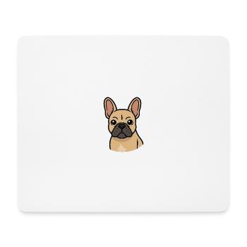 Bouledogue français - Tapis de souris (format paysage) - blanc - Devant