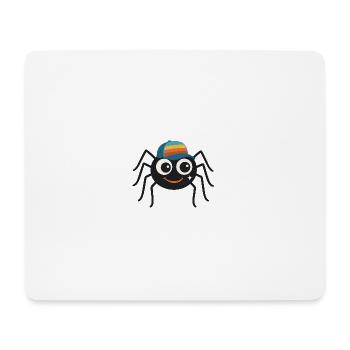 Araignée cool avec casquette rétro – mignonne et effrontée - Tapis de souris (format paysage) - blanc - Devant