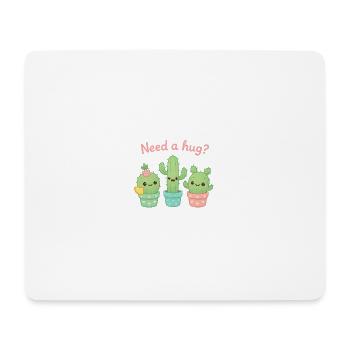 Cute Cacti "Need a Hug?" - Mouse Pad (horizontal) - white - Front
