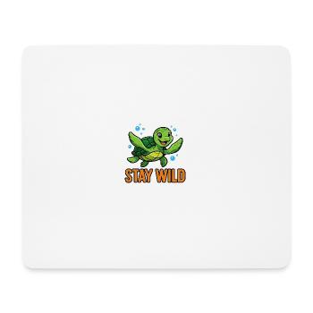 Stay Wild Turtle Cartoon Funny - Mouse Pad (horizontal) - white - Front