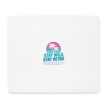 Bleib wild, bleib retro Palmen Neon - Mousepad (Querformat) - Weiß - Vorne