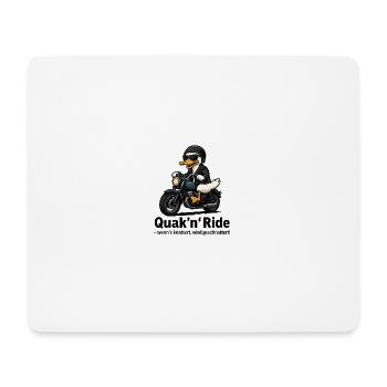Quak’n’Ride – Canard à moto avec dicton - Tapis de souris (format paysage) - blanc - Devant