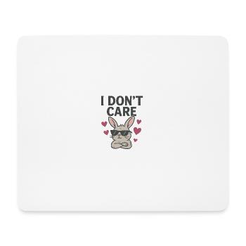 I Don’t Care Bunny süßer Hase Herz - Mousepad (Querformat) - Weiß - Vorne