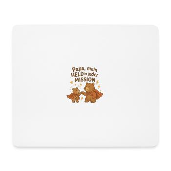 Papa, mein Held in jeder Mission - Mousepad (Querformat) - Weiß - Vorne
