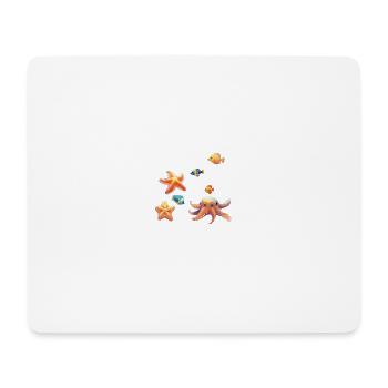 Bunte Unterwasserwelt mit Tieren - Mousepad (Querformat) - Weiß - Vorne