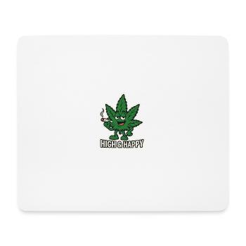 Leafy High & Happy Cartoon - Mouse Pad (horizontal) - white - Front
