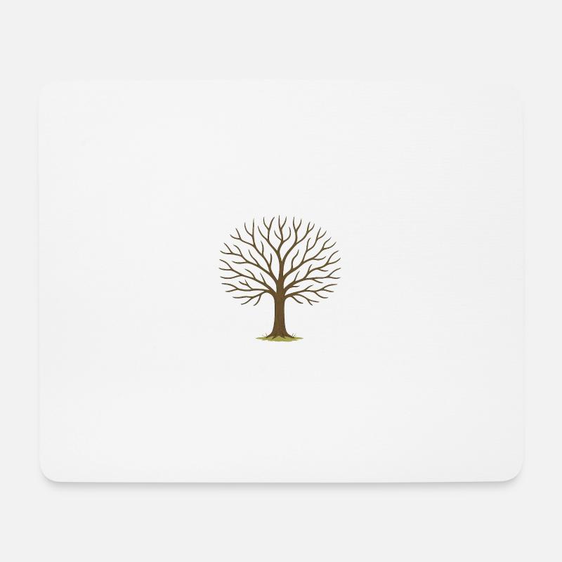 Winterbaum Silhouette - Mousepad (Querformat) - Weiß