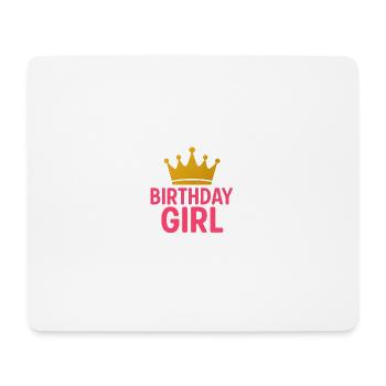 Couronne de fille d’anniversaire | Motif de princesse rose doré - Tapis de souris (format paysage) - blanc - Devant