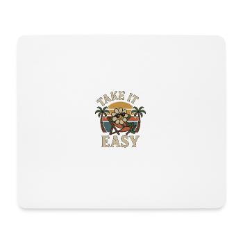 Take It Easy - Funny Vintage Flower Design - Mouse Pad (horizontal) - white - Front