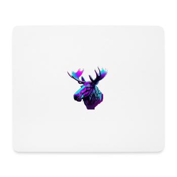 Neon Moose : une ruée mystique vers les couleurs - Tapis de souris (format paysage) - blanc - Devant