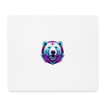 White Bear with Neon Accents - Mouse Pad (horizontal) - white - Front