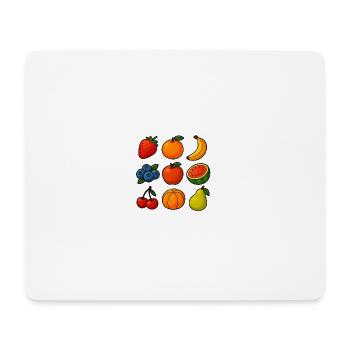 Sélection colorée de fruits frais dans le style dessin animé - Tapis de souris (format paysage) - blanc - Devant