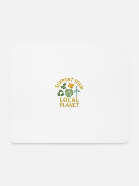 Support Your Local Planet - Mousepad (Querformat) - Weiß