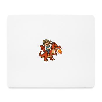 Petit viking sur dragon - Tapis de souris (format paysage) - blanc - Devant