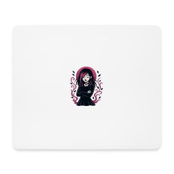 Fille gothique lune rose - Tapis de souris (format paysage) - blanc - Devant