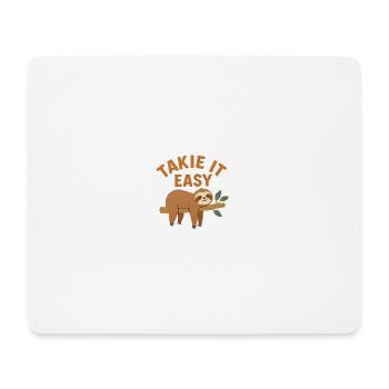 Take It Easy – Relax Like a Sloth - Mouse Pad (horizontal) - white - Front
