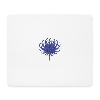 Elegant Blue Chrysanthemum Illustration - Mouse Pad (horizontal) - white - Front