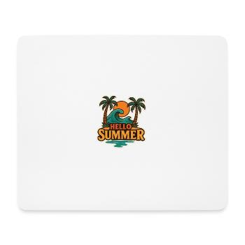Hallo Sommer-Tropenwellen-Abzeichen - Mousepad (Querformat) - Weiß - Vorne