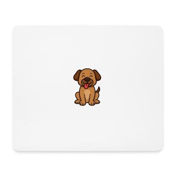 Chien mignon - Conception de style dessin animé - Tapis de souris (format paysage) - blanc - Devant