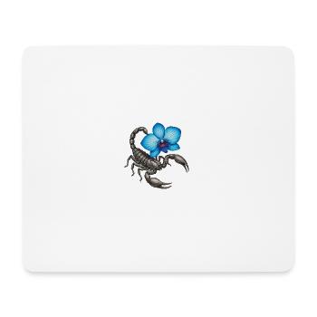 Scorpion avec orchidée bleue - Tapis de souris (format paysage) - blanc - Devant