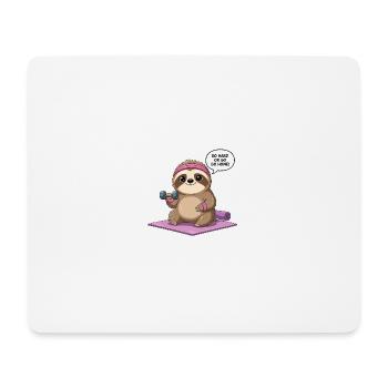 Entzückendes Workout-Faultier-Design - Mousepad (Querformat) - Weiß - Vorne