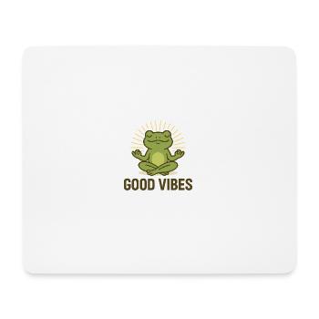 Positive Vibes – Meditierender Frosch im Zen-Modus - Mousepad (Querformat) - Weiß - Vorne