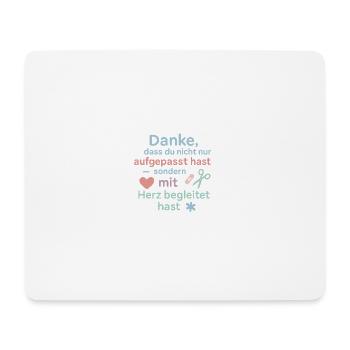 Danke mit Herz - Erzieher Geschenk Idee - Mousepad (Querformat) - Weiß - Vorne